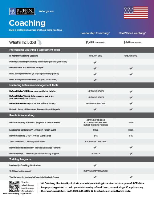 US Coaching Membership Flyer