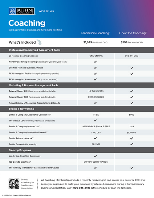 Canadian Coaching Membership Flyer
