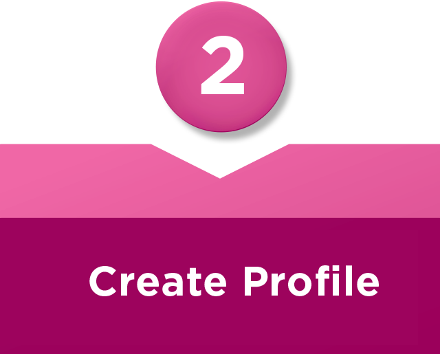 Create Profile Text on Pink Background
